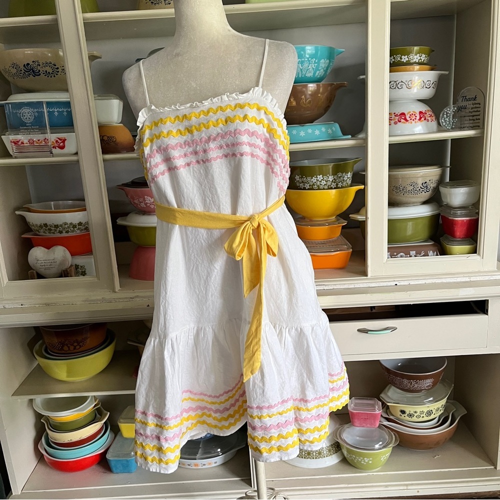 Lisa Marie Fernandez x Target Ruffle-Hem Tiered Ric Rac Dress - Size Medium - Picture 4 of 16